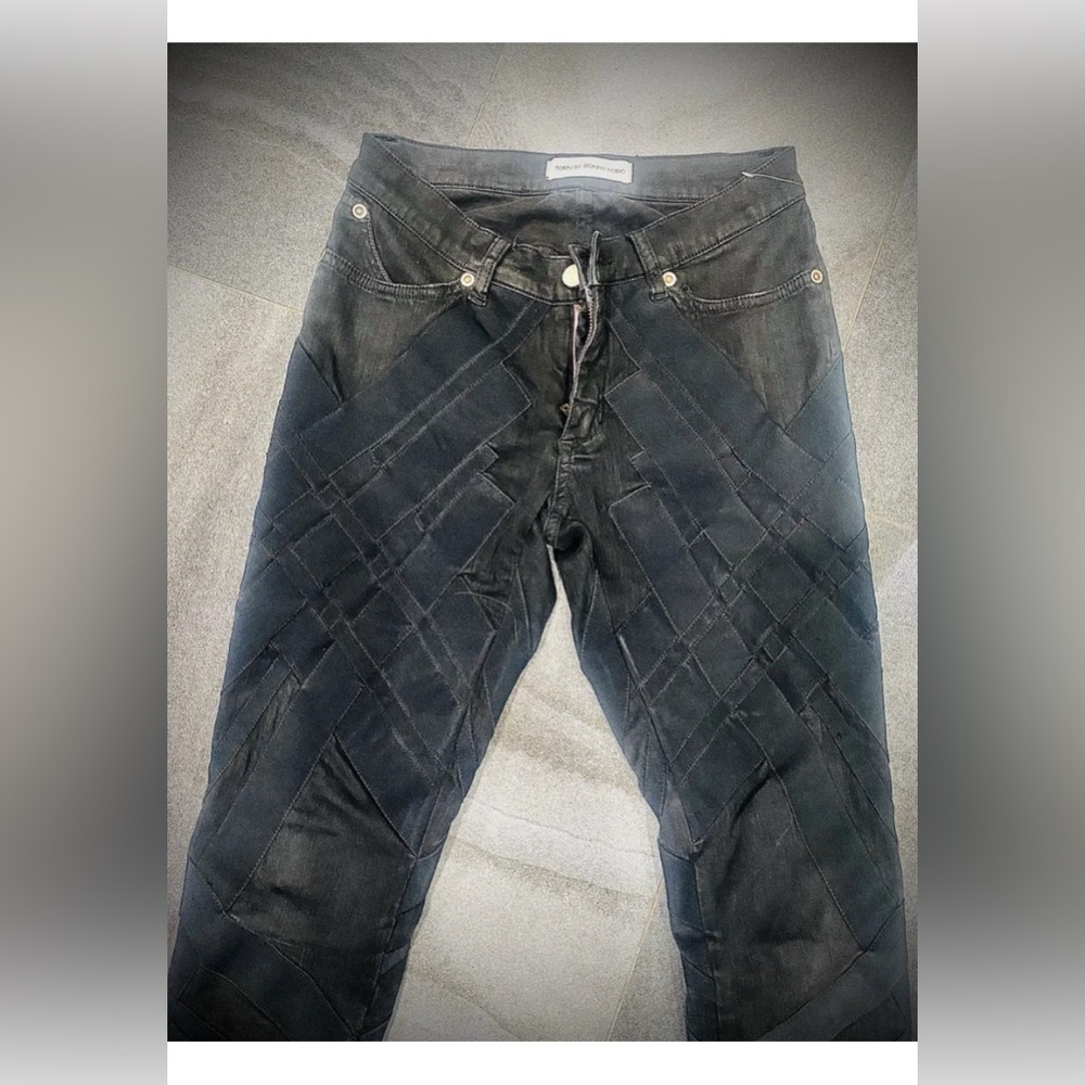 Torn by Ronny Kobo Black Patchwork Jeans